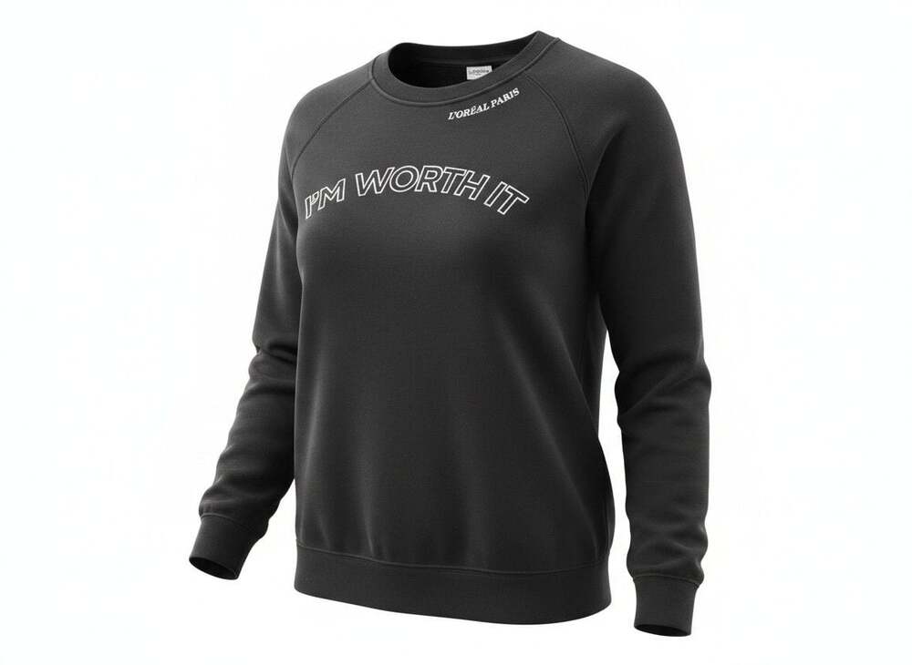 AS Colour L'Oreal Paris I'm Worth It Black Crewneck Sweatshirt Size M